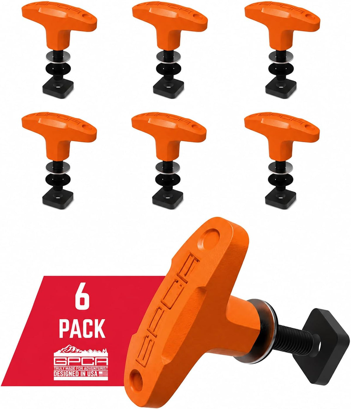 Jeep Wrangler Tie-Down Anchor PRO orange quick-release car gear anchors, 6-pack, by GPCA on Tampa Home & Garden Store