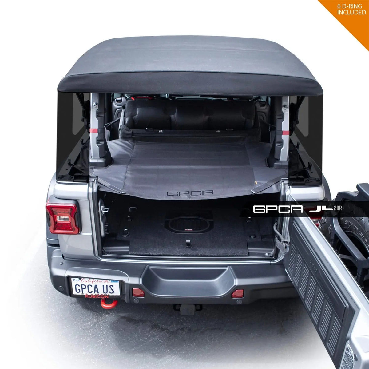 Jeep Wrangler JL 2DR cargo cover by GPCA, black fabric rear cargo shade for storage on Tampa Home & Garden Store