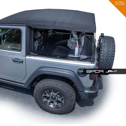 GPCA Jeep Wrangler JL 2DR cargo cover for 2018+ Wrangler, black fabric over rear cargo on Tampa Home & Garden Store