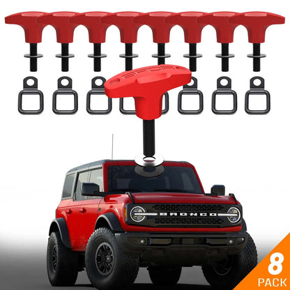Bronco Tie-Down Anchor PRO 8-pack car gear GPCA red anchors with D-rings on Tampa Home & Garden Store