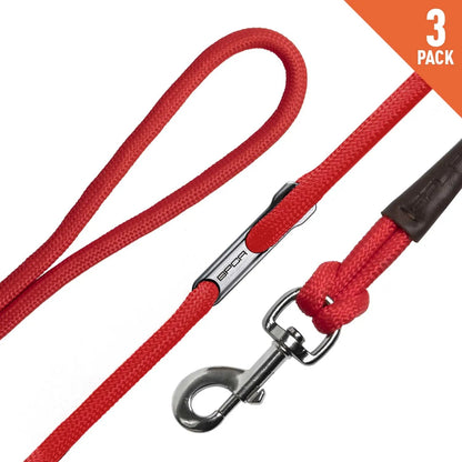 GPCA Dog Leash LITE Bundle red braided nylon leash with metal clip 3-pack on Tampa Home & Garden Store