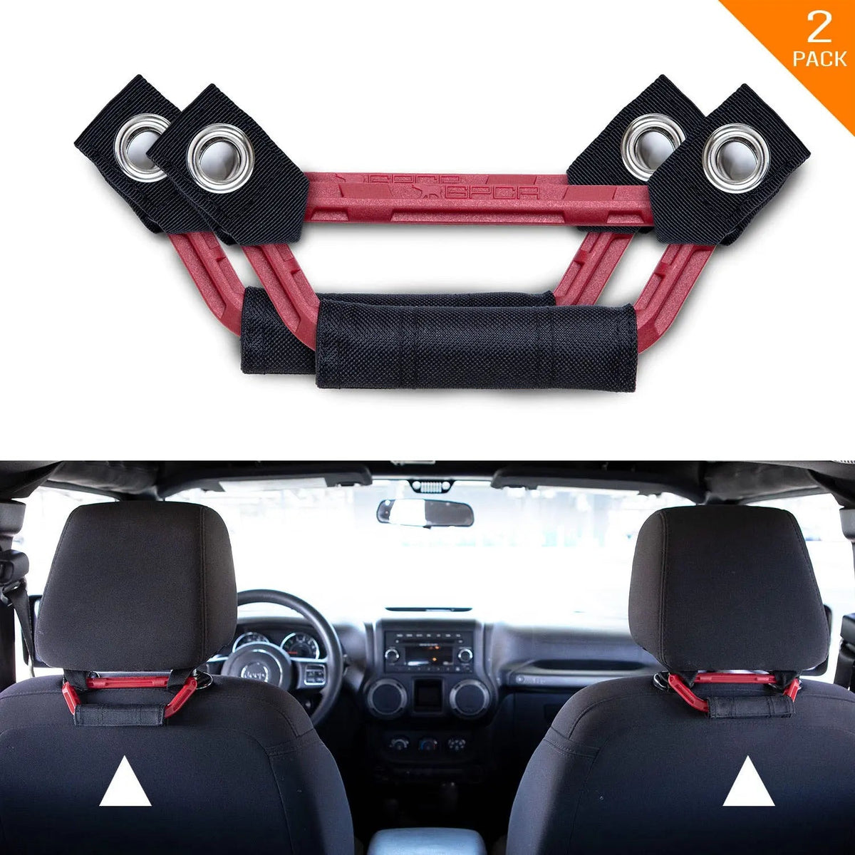GP Back Grip LITE two-pack, red frame with black fabric grips for all cars & trucks GPCA on Tampa Home & Garden Store
