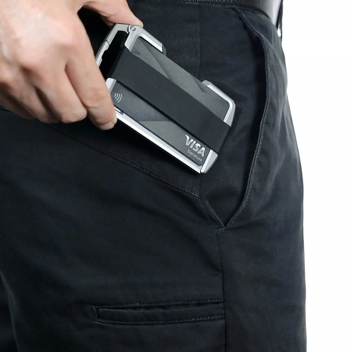 GPCA United-1 Wallet Card Holder in black with silver accents and Visa logo on Tampa Home & Garden Store