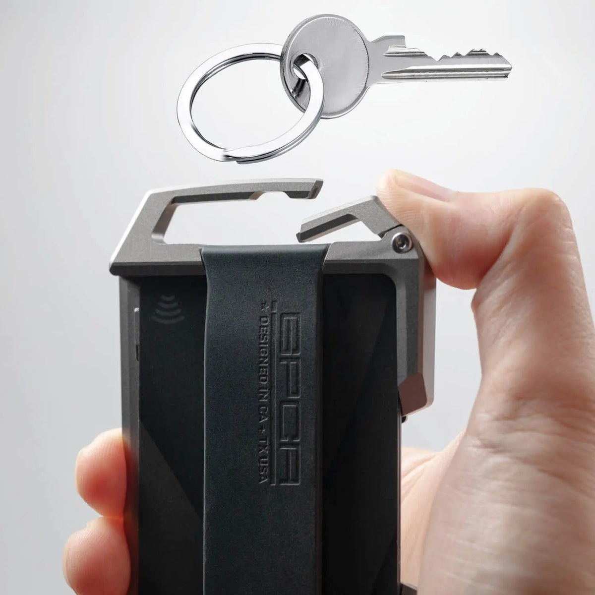 GPCA United-1 Wallet Card Holder in black with metal clip and keyring on Tampa Home & Garden Store