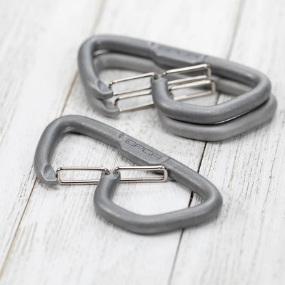 GPCA Carabiner Loop LITE EDC keychain set in gray silicone with metal clip hardware 2-pack on Tampa Home & Garden Store