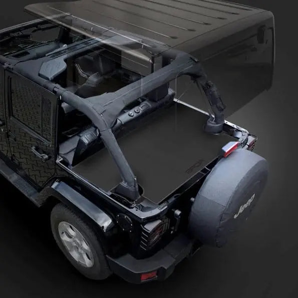 GPCA Cargo Freedom Pack LITE for Jeep Wrangler JK 4DR rear cargo system with spare tire carrier on Tampa Home & Garden Store