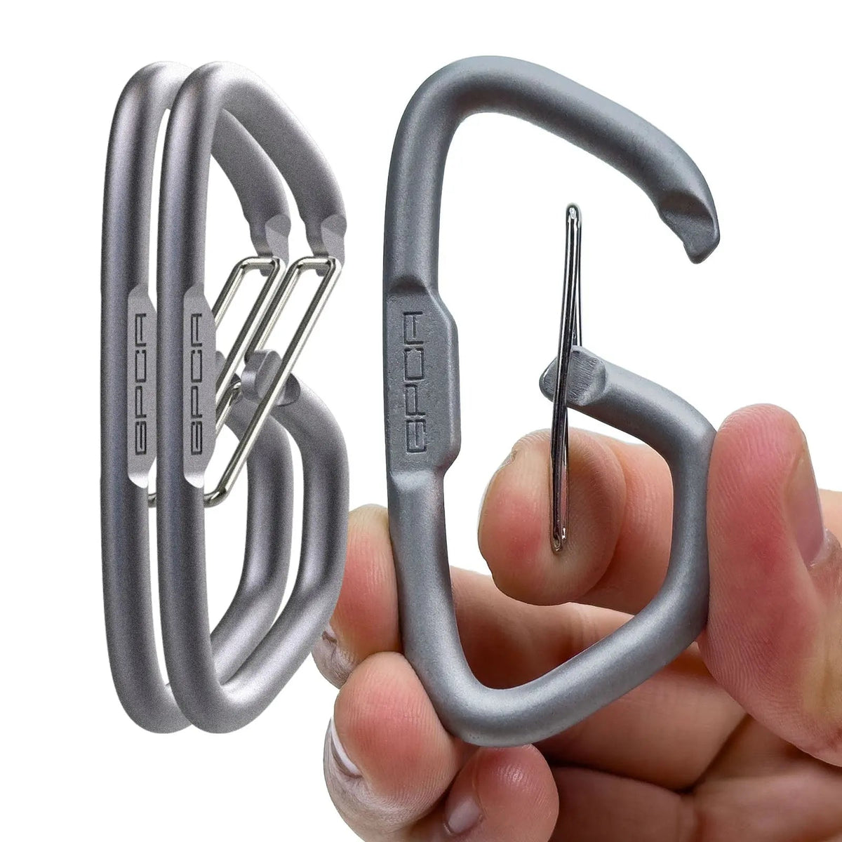 GPCA Carabiner Loop LITE EDC keychain, gray aluminum carabiners, set of 4 on Tampa Home & Garden Store