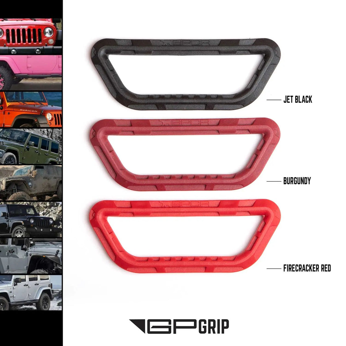GP-Grip Universal grip set for roll bars 0.75-5.5 in, jet black burgundy firecracker red on Tampa Home & Garden Store