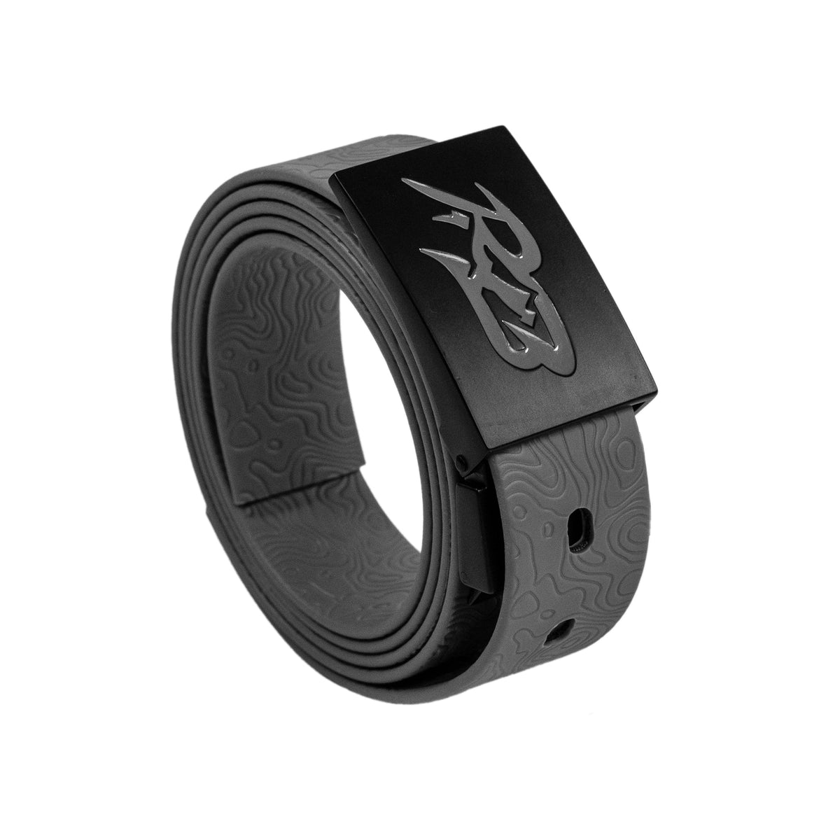 RB 2.0 Belt by Ridge Belts, black textured strap with debossed pattern and logo buckle on Tampa Home & Garden Store