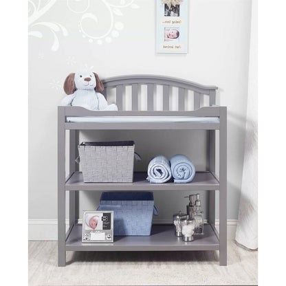 Mesa cambiador de bebé y niño pequeño SF Home en acabado de madera gris con colchoneta cambiador
