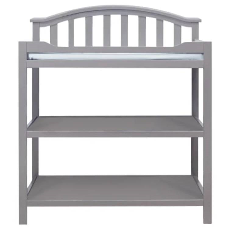 Mesa cambiador de bebé y niño pequeño SF Home en acabado de madera gris con colchoneta cambiador