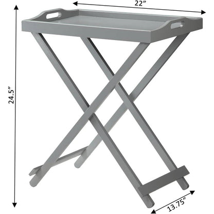 Mesa Auxiliar Plegable para TV, para Cama, en Acabado de Madera Gris