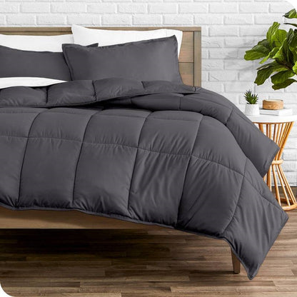 King/Cal King All Season Down Alternative Grey Comforter Set by HomePacific on bed on Tampa Home & Garden Store