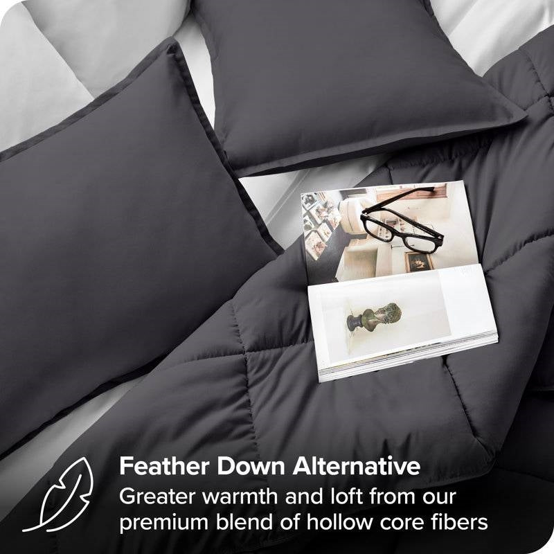 Down Alternative Comforter Set grey for King/Cal King with quilted cover by HomePacific on Tampa Home & Garden Store