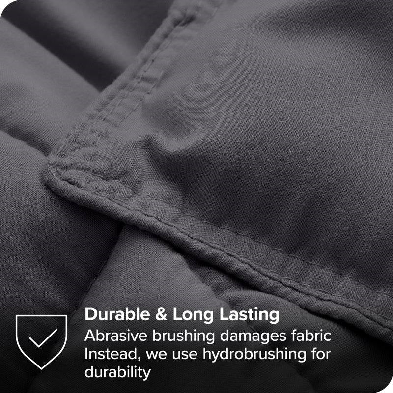 HomePacific grey king/Cal king comforter set; close-up of soft durable fabric with stitching on Tampa Home & Garden Store