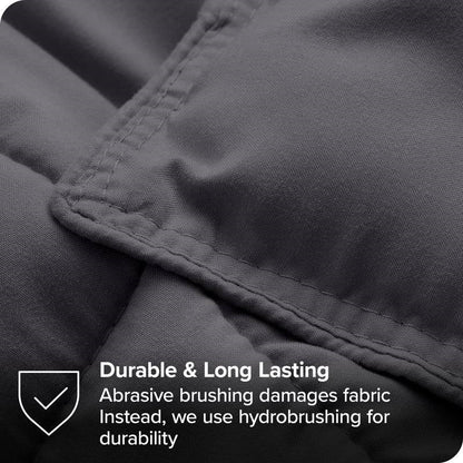 HomePacific grey king/Cal king comforter set; close-up of soft durable fabric with stitching on Tampa Home & Garden Store