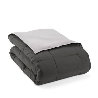Juego de edredón reversible de microfibra de 3 piezas para cama Full/Queen en gris/gris claro