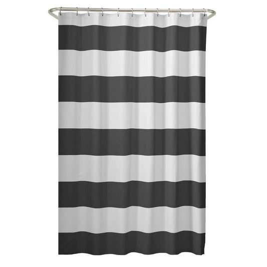 72 x 70 inch Polyester Grey White Nautical Ocean Beach Striped Shower Curtain - Tampa Home & Garden Store