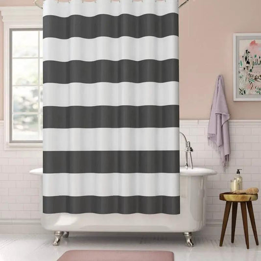 Shower curtain HomePacific nautical striped grey white 72x70 polyester on Tampa Home & Garden Store