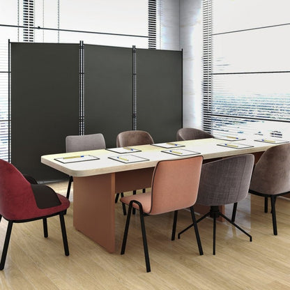 Separador de Ambientes de 3 Paneles Gris de 6 pies con Base de Acero y Bisagras Reforzadas