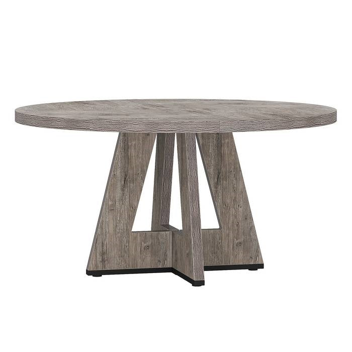 Modern Kitchen 4-Person Circular Dining Table in Grey Wood Finish