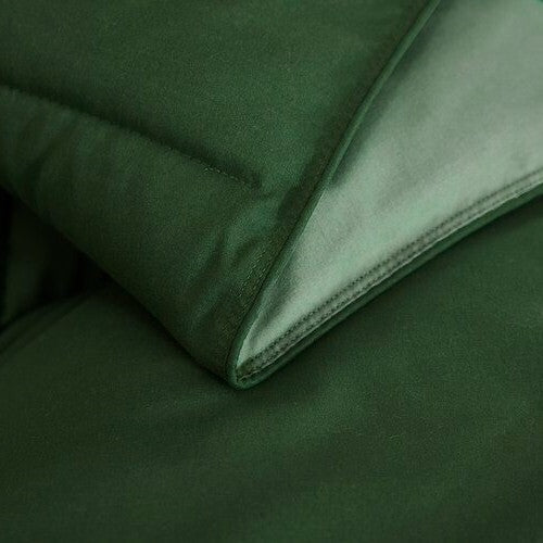 Juego de edredón tradicional reversible de microfibra de 3 piezas para cama individual/individual XL en color verde