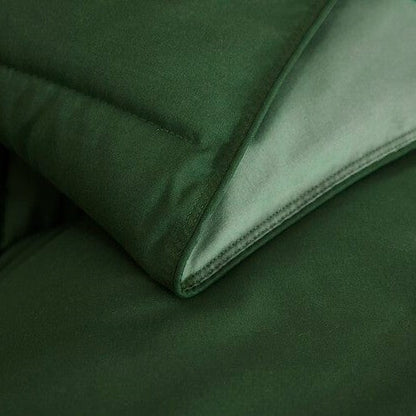 Juego de edredón tradicional reversible de microfibra de 3 piezas para cama individual/individual XL en color verde