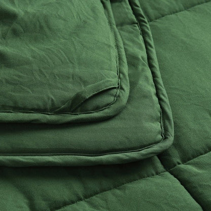 Juego de edredón reversible de microfibra de 3 piezas verde, tamaño doble