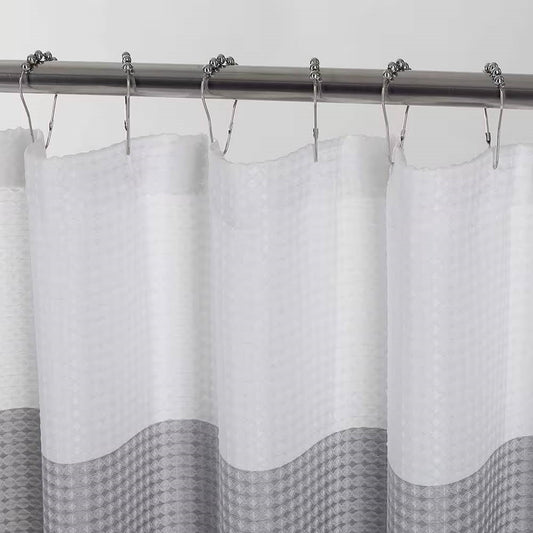 72-inch Grey White Striped Luxurious Textured Polyester Fabric Shower Curtain - Tampa Home & Garden Store