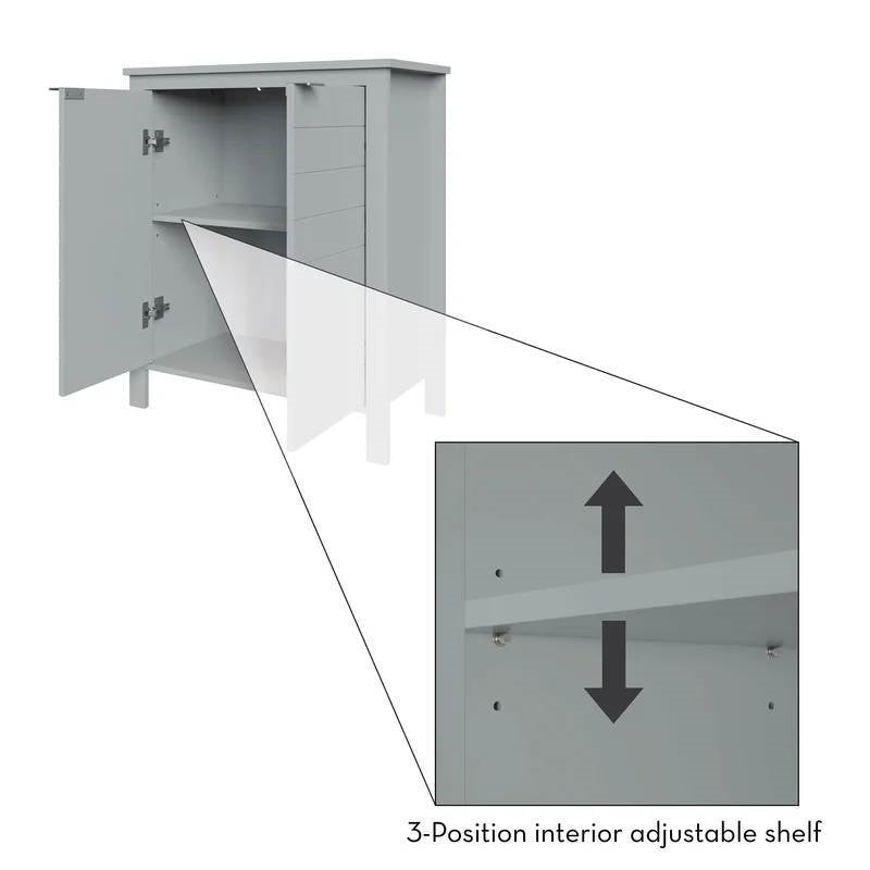 Gabinete para ropa de baño con estante de almacenamiento en acabado de madera gris
