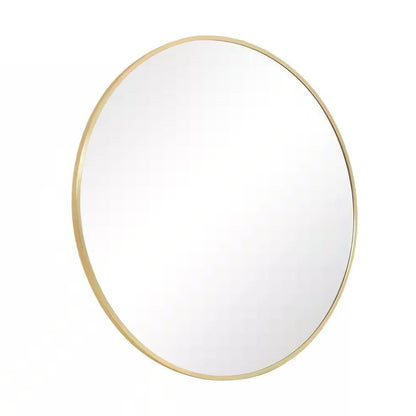 Espejo de pared circular para baño de 24 pulgadas con marco dorado