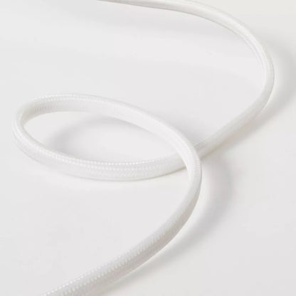 Cantilever task table lamp cord, white braided, coiled on white background on Tampa Home & Garden Store