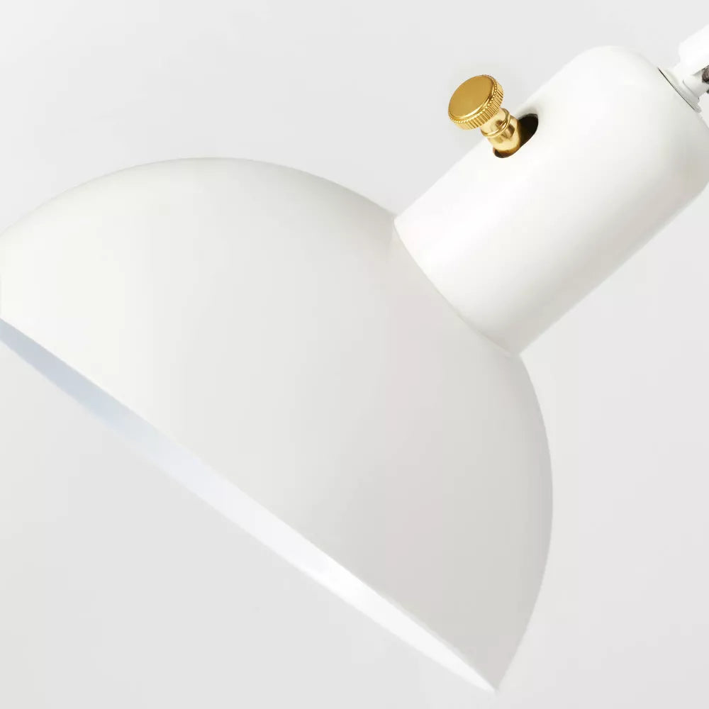 Cantilever task table lamp white with brass accent, LED bulb by Vanessa Jane on Tampa Home & Garden Store
