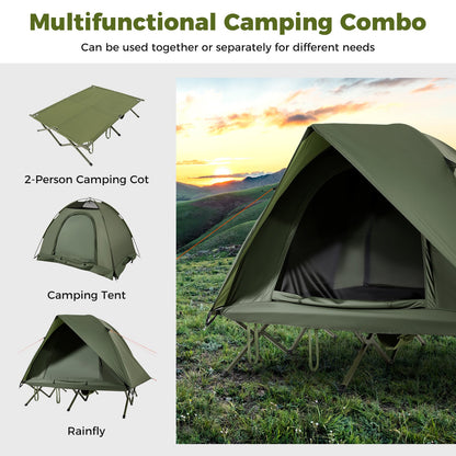 2-Person Camping Cot Tent bundle in green by GemGear with rainfly 3pc on Tampa Home & Garden Store