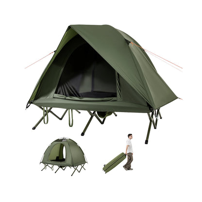 GemGear 2-Person camping cot tent set foldable off-ground green combo for adults on Tampa Home & Garden Store