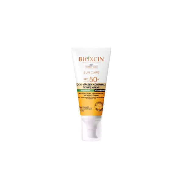 Sunscreen Bioxcin SPF50+ for oily skin white tube with orange label, non-greasy, water-resistant on Tampa Home & Garden Store