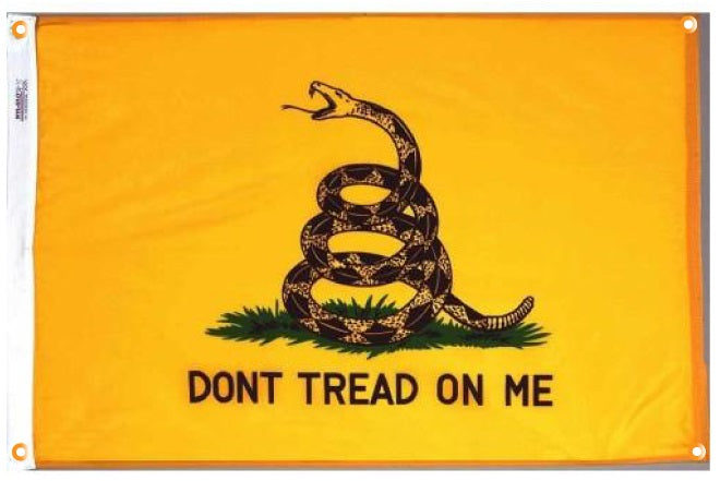 Gadsden Flag with Grommets Along the Edges for Wall Hanging - Tampa Home & Garden Store