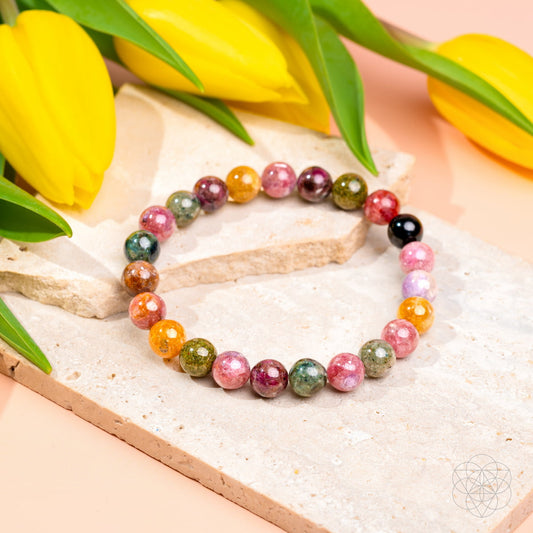 Le disjoncteur en spirale - Bracelet tourmaline arc-en-ciel
