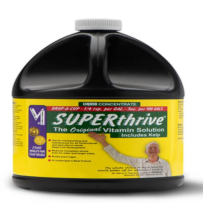 Superthrive Liquid Plant Nutrients bottle with yellow label Rivendell Distribution on Tampa Home & Garden Store