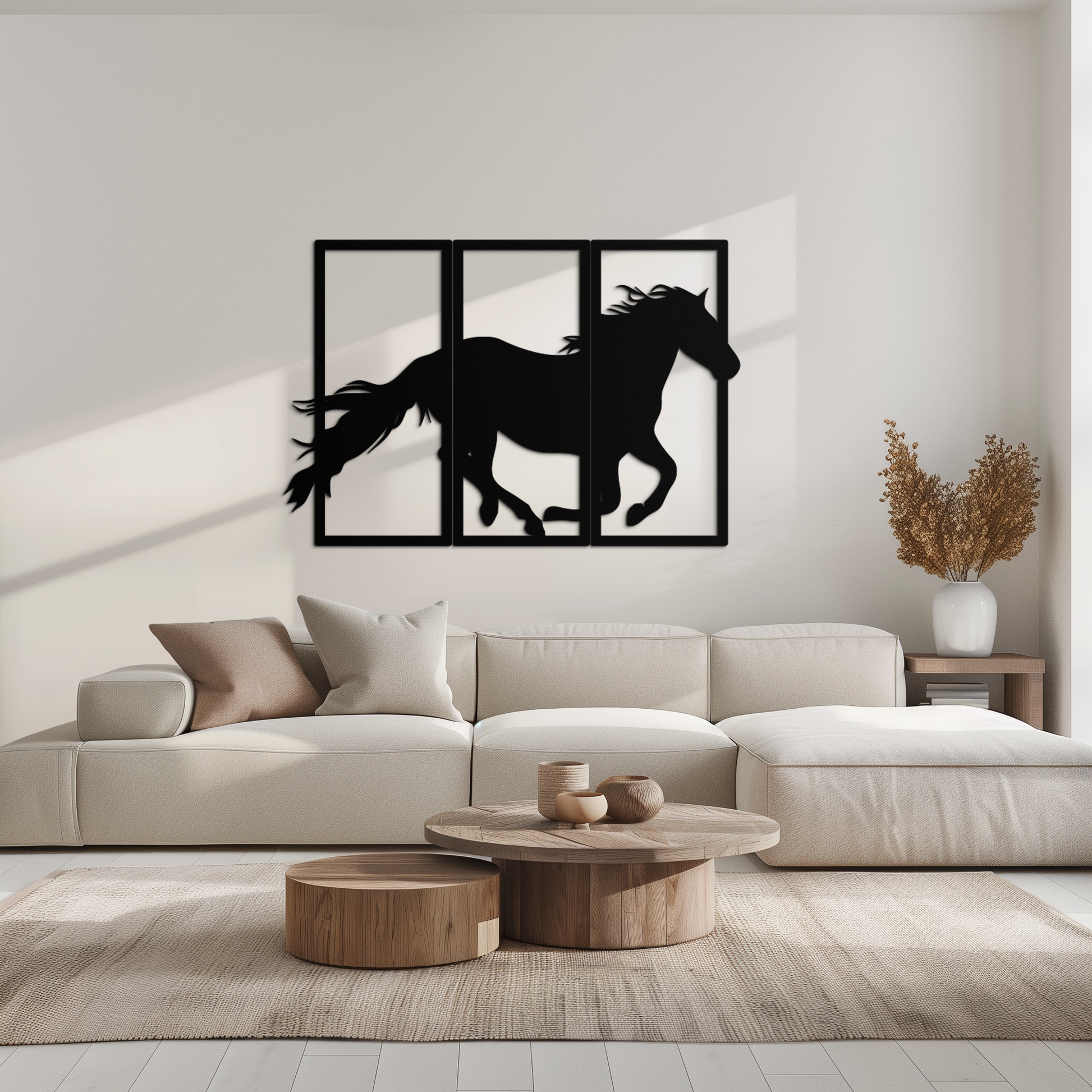 Galloping Horse Metal Wall Art – 3-Panel Western Decor - KAF270 - Tampa Home & Garden Store