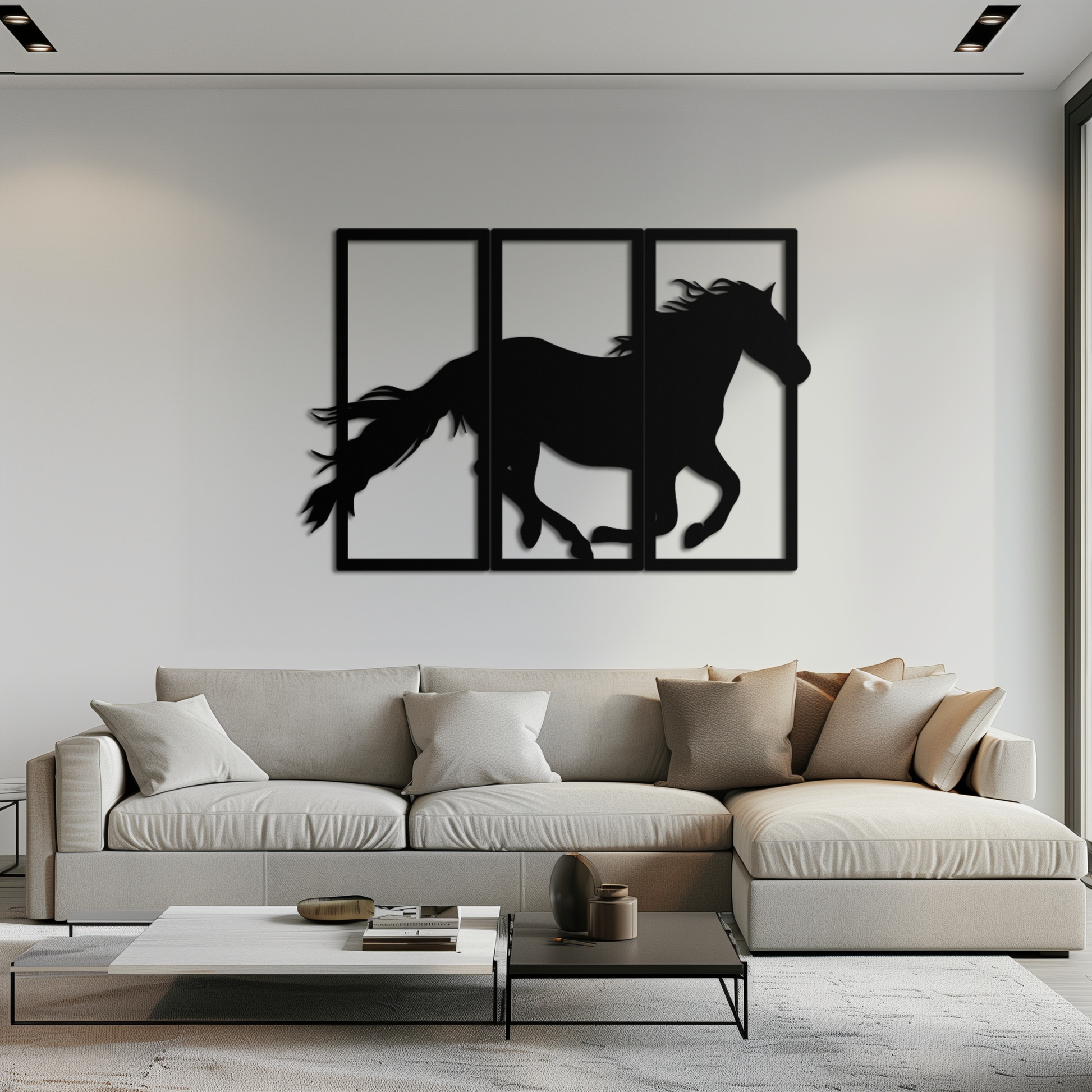 Galloping Horse Metal Wall Art – 3-Panel Western Decor - KAF270 - Tampa Home & Garden Store