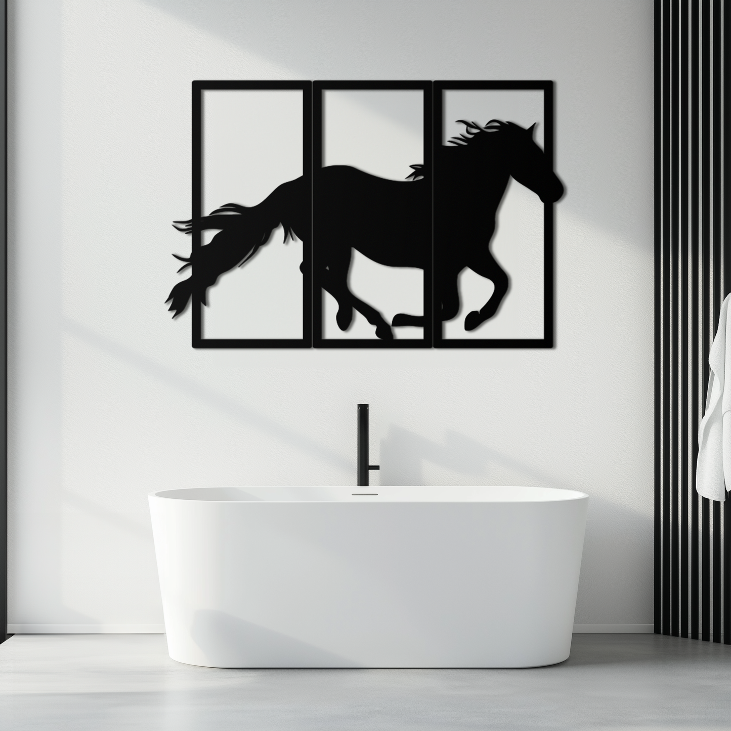Galloping Horse Metal Wall Art – 3-Panel Western Decor - KAF270 - Tampa Home & Garden Store