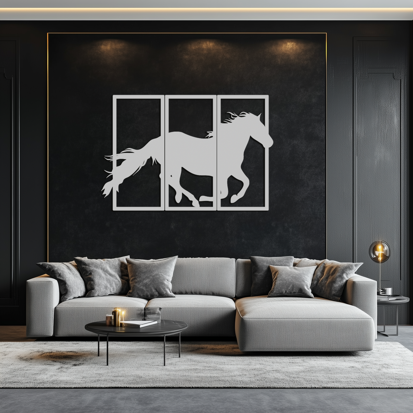 Galloping Horse Metal Wall Art – 3-Panel Western Decor - KAF270 - Tampa Home & Garden Store