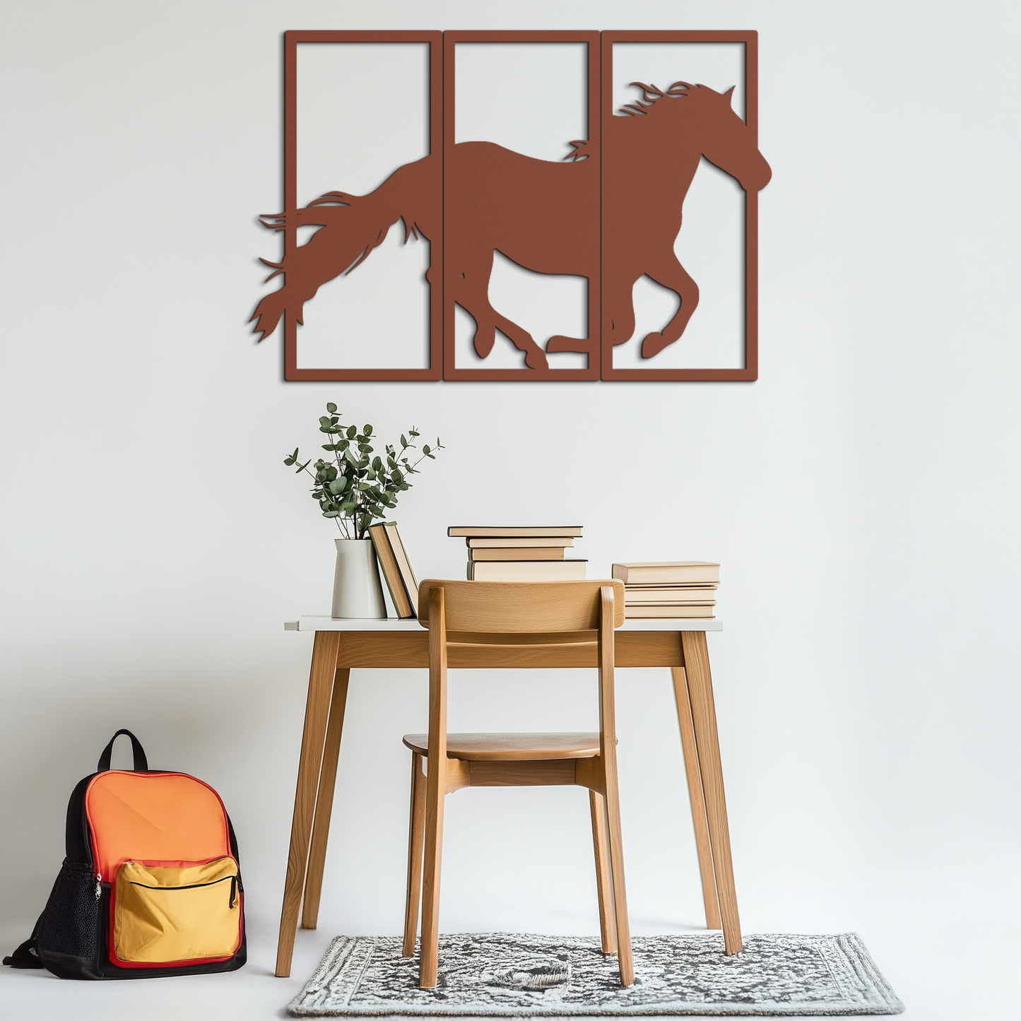 Galloping Horse Metal Wall Art – 3-Panel Western Decor - KAF270 - Tampa Home & Garden Store