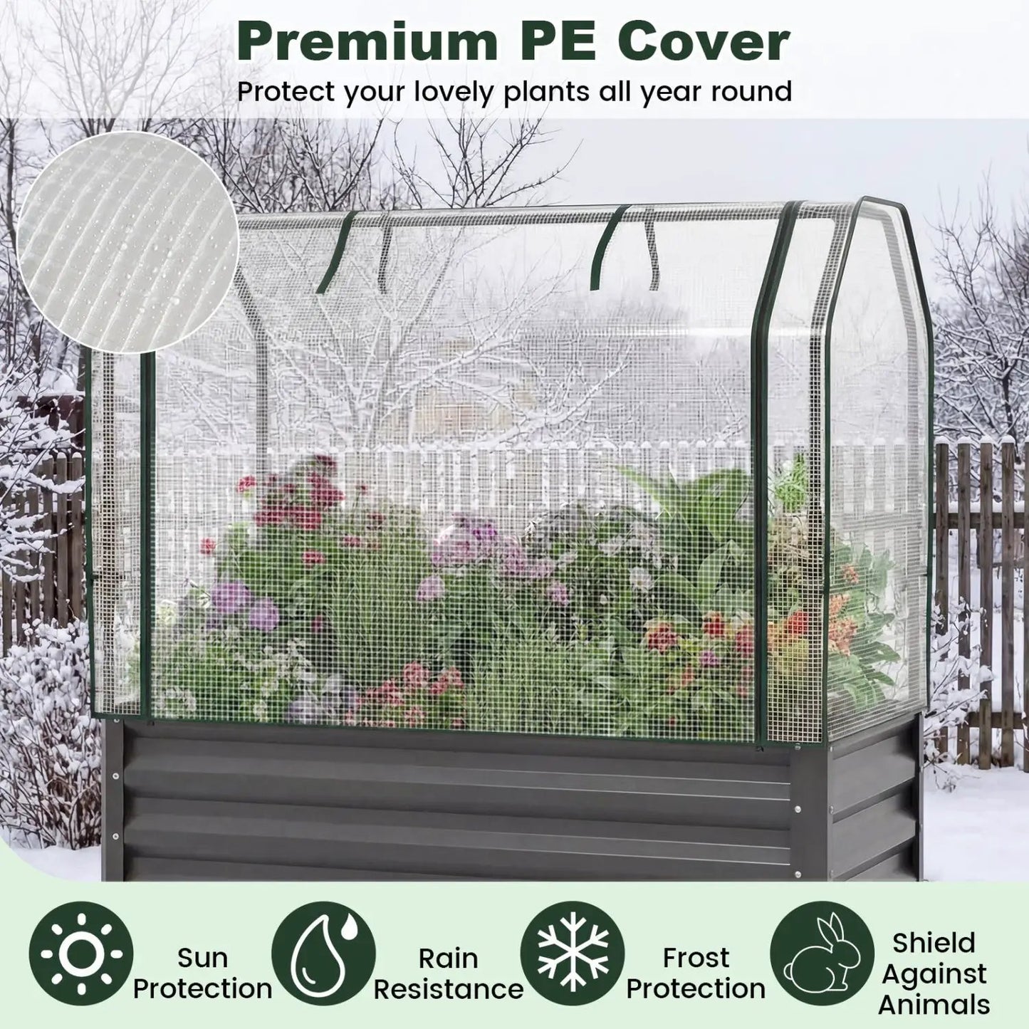 Galvanized Raised Garden Bed with Legs and Cover