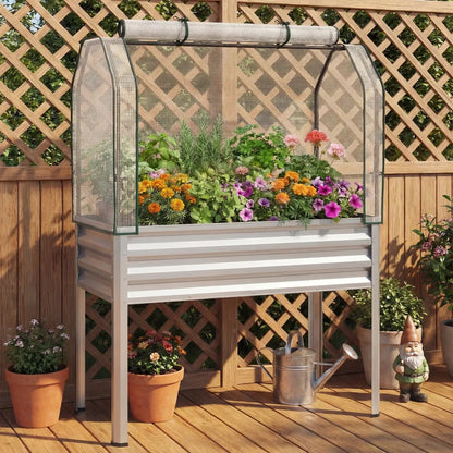 Galvanized Raised Garden Bed with Legs and Cover