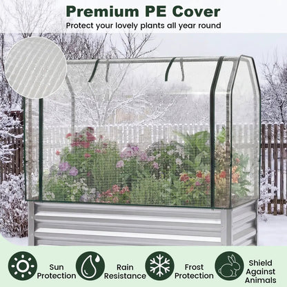 Galvanized Raised Garden Bed with Legs and Cover