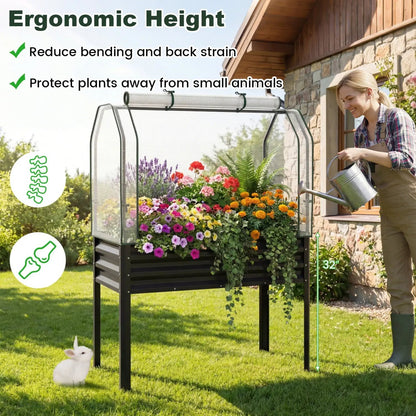 Galvanized Raised Garden Bed with Legs and Cover