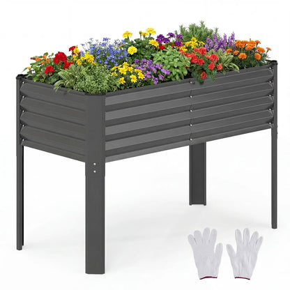 Galvanized Raised Garden Bed With Legs 46x24x31