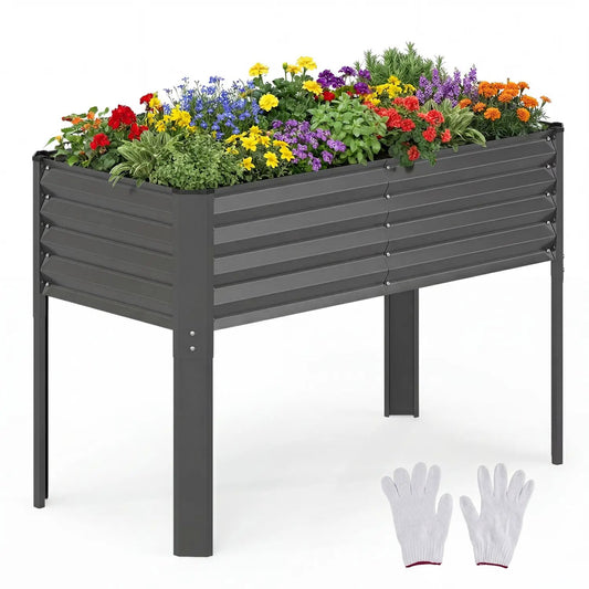 Galvanized Raised Garden Bed With Legs 46x24x31